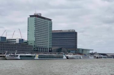 Empty river cruise ships find shelter in Amsterdam